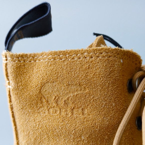 Sorel Women's Hi-Line Lace-Up Waterproof Combat Boot in Lovely GEO Yellow / Jet - Picture 5 of 14